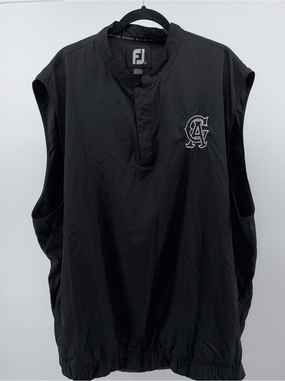 FootJoy 1/4 Snap Sleeveless Golf Windbreaker Vest, CA Monogram, Men's Size XXL